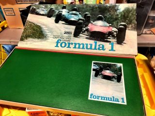 Complete Minty Vintage 1963 Parker Brothers Formula 1 Car Racing Game Board Game