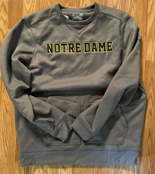 Notre Dame Football Team Issued Under Armour Sweatshirt Large