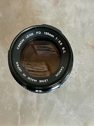 Canon FD 135mm f3.  5 Telephoto Lens Late 70 ' s Vintage - 2