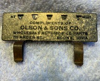 Vintage Oil Change Service Reminder Clip,  Olson & Sons,  Boone Iowa