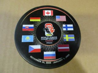 2009 Iihf World Junior Championship Ottawa Hockey Puck - Team Canada - All Teams