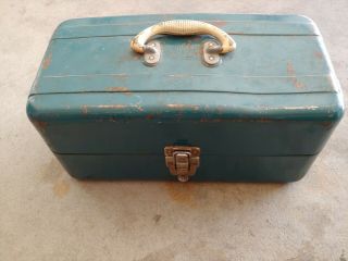 Vintage Union Steel Fishing Tackle Box,  Lines & Other Lures Tackle