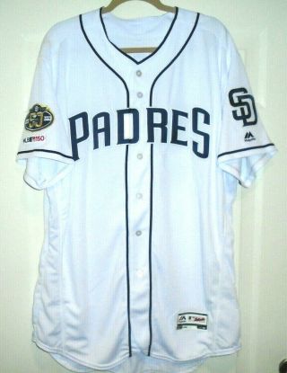 Brad Wieck 2019 San Diego Padres Team Game Issued Jersey MLB 150 & Friar Patches 2