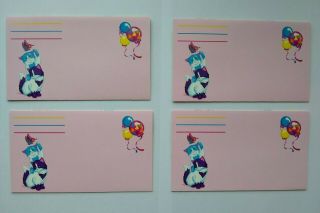 Vintage Lisa Frank Stationary - Kittens w/ Balloons - Paper,  Envelopes,  Stickers 3