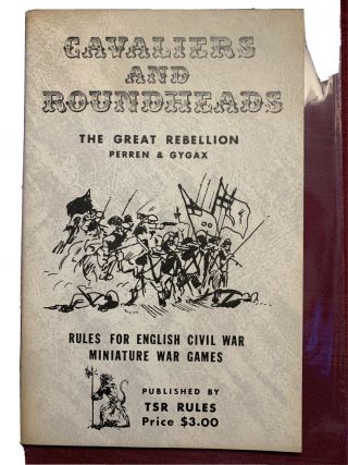 Cavaliers And Roundheads.  The Great Rebellion Rule Book By Tsr 2nd Edition 1975