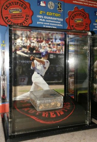 Carlos Beltran York Mets 2007 Mounted Memories Game Dirt Display Case