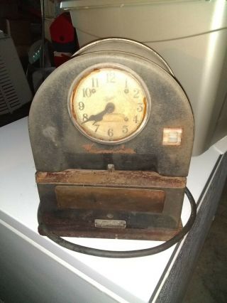 Vintage Simplex Timer Recorder Co.  Time Clock Pat.  No.  1,  777,  889.