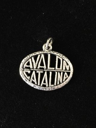 Vintage Sterling Silver Avalon Catalina Island Charm San Diego California Oval