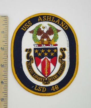 Uss Ashland Lsd - 48 Us Navy Ship Patch Vintage