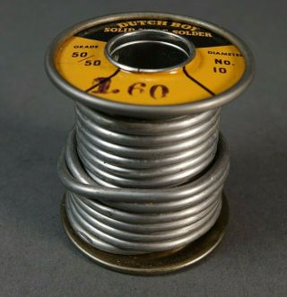 Vintage Dutch Boy Solid Wire 50/50 Solder 1 Lb.  Spool Diameter 10