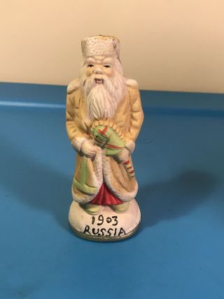 Vintage Old World Santa Ceramic 5 " Figurines Russia 1903