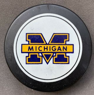 University Of Michigan Official Game Puck Circa Late 80s Ncaa Big Ten