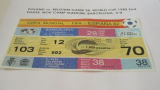 Fifa World Cup 1982 Ticket Game 38 Belgium V Poland