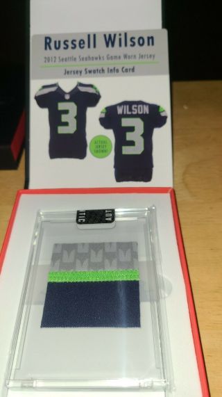 Russell Wilson 2012 Seattle Seahawks Game Worn 3 Color Green,  Blue,  Grey Jersey