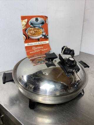 Vintage Rena Ware 7100e Huge 13 3/4 " Electric Skillet Oil Core Stainless Steel