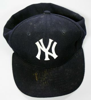 Pat Kelly Double Signed 1991 York Yankees Game Worn Hat Cap Bc1745