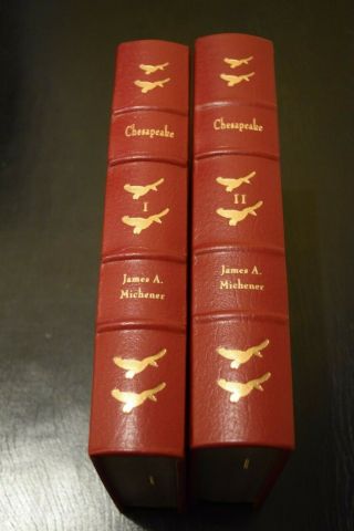 " Chesapeake " By James A.  Michener The Easton Press Leather Edition 1989 2 Volume