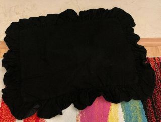 Vintage Ralph Lauren Standard Size Cotton Ruffled Pillow Sham Solid Black