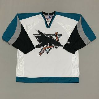 Vintage San Jose Sharks Nhl Air Knit Ccm Hockey Jersey Size Xl