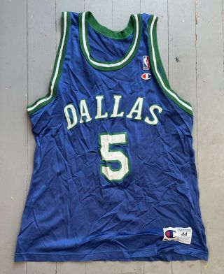 Vintage Dallas Mavericks Jason Kidd Jersey 44 Nba Basketball 90s Champion