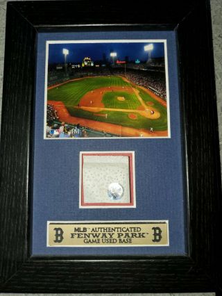 Mlb Authentic Fenway Park Game Base Piece In Frame