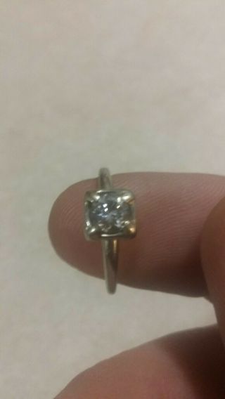 14 K White Gold Vintage Diamond Engagement Ring