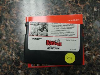 Vintage Tandy Trs - 80 Rampage Game Cartridge With Booklet 26 - 3174