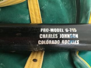 Charles Johnson Colorado Rockies Glomar Game Bat.