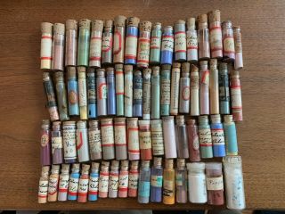 70 Vintage Assorted China Color Powder Overglaze Paint Tubes.