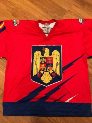 IIHF team Romania Tackla game worn ice hockey jersey M 2
