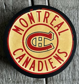Vintage 1970’s Montreal Canadiens Large Logo Souvenir Puck