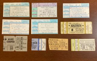 Vintage Concert Tickets - 70/80slayer,  Ozzy,  Srv,  Pantera,  Motley,  Alice,  Aerosmith X10