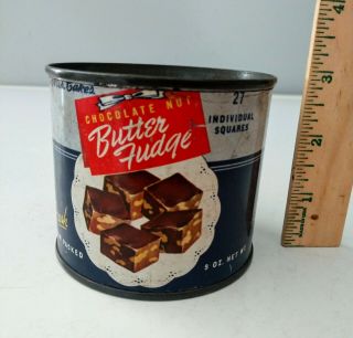 Rare Vintage 1949 Chocolate Nut Butter Tin - Mrs.  Cake 