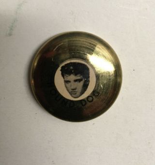 Vintage 1950’s Elvis Presley Usa Pin Back Button Hound Dog Record