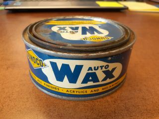 Vintage Sunoco Auto Wax Cleaner Tin Car Advertising Sun Oil Company