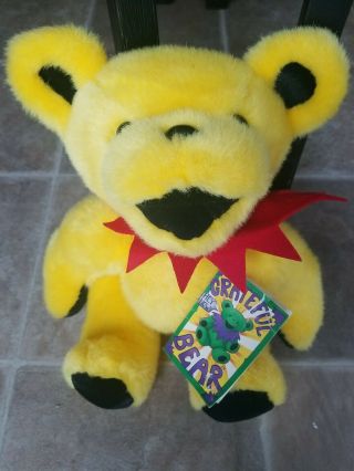 Vintage Grateful Dead Dancing Bear Plush Stephen Smith Yellow 12 " With Tag Exc