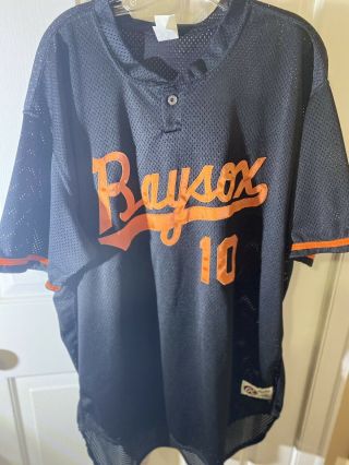 Vtg Rawlings Men Baysox Orioles Short Sleeve Baseball Jersey 10 Size 52