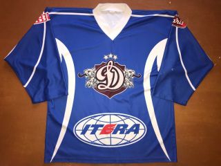 Dynamo Riga Dinamo Khl Iihf Practice Ice Hockey Jersey Shirt Xl Gameworn Blue