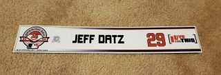 2004 Jeff Datz Cleveland Indians Game Locker Room Name Plate Chief Wahoo