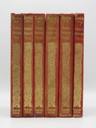 John Ruskin Modern Painters 1904 - 1912 6 Vols Incl Index Leather Bindings/art