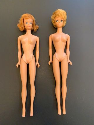 Two Vintage Barbie Dolls: A Midge And A Bubblecut Barbie Doll