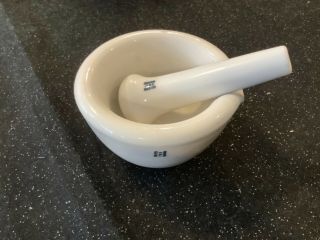 Vintage Coors Usa Porcelain Apothecary Mortar And Pestle Both 522 - 00