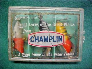Heddon Lure Kit Lk - 3 Great Lures Of The Great Plains Champlin Oil Co.  Advertising