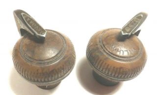 Vintage Silvertone 6438 Console Radio Part: Set Of 2 Push - On Two Part Knobs