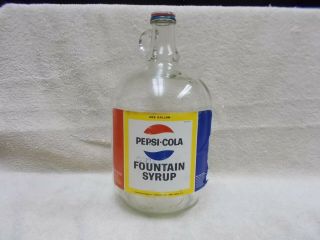 Vintage,  Pepsi Cola Fountain Syrup 1 Gallon Glass Bottle/jug Paper Label