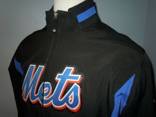 York Mets 27 Majestic Team Issue Baseball Jacket Size (l) Mlb Authenticated