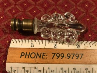 Vintage Mid Century Aladdin Clear Glass Scroll Bouquet Lamp Finial,  S/H 2