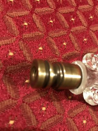 Vintage Mid Century Aladdin Clear Glass Scroll Bouquet Lamp Finial,  S/H 3