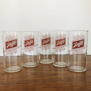 Vintage Schlitz Small Beer Glasses Set Of 5