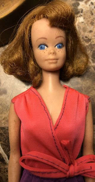 Vintage 1960s Midge Barbie Doll Red Hair Blue Eyes Freckles Mattel